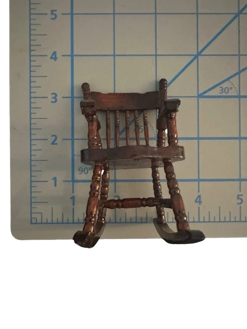 Wood Brown Victorian Rocking Chair Dollhouse Miniature 1:12 Living Room